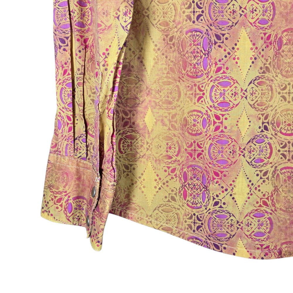Wrangler Western Shirt Womens Small Pearl Snap Medallion Rodeo Cowgirl Ranch - Picture 8 of 12